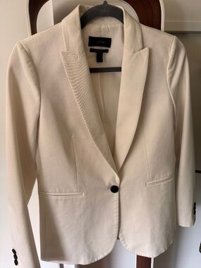 J.Crew Parke Ivory Blazer | Stretch Cotton | Tailored Career Jacket | Size 0